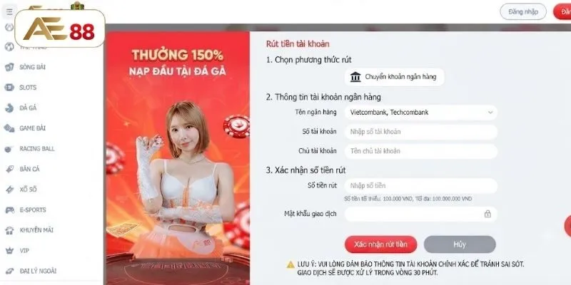 Rút tiền cơ bản với 4 bước
